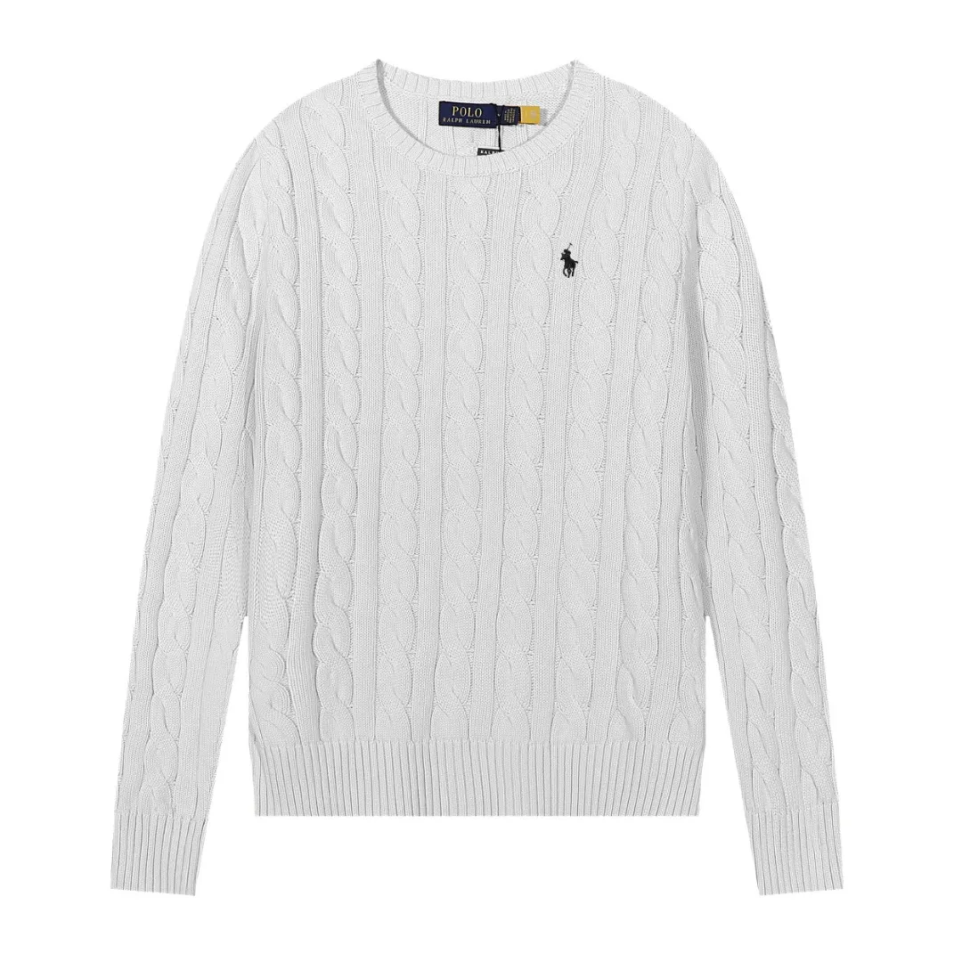 P230 The highest quality in the market, you can scan the code. Import and export version Lauren Ralph Lauren new round neck embroidered sweater (in stock👀) 100% pure cotton yarn wool shrunk to ensure no pilling and no deformation Size: XS S M L Color: black white navy gray yellow yellow khaki blue purple red pink